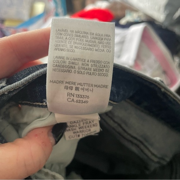MOTHER The Mid Rise Dazzler Ankle Fray Jeans Weekend Warrior Size 26 EUC - Picture 12 of 14
